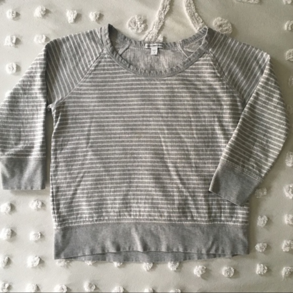 James Perse Stripe Raglan Pullover Sweatshirt 3 M - image 3